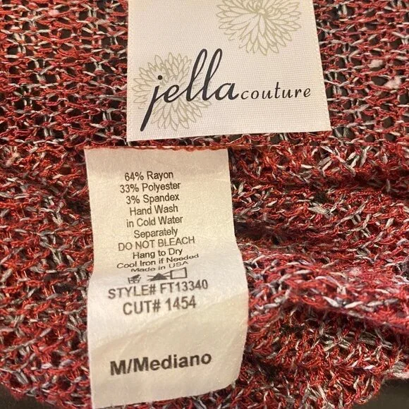 Jella Couture kaftan knitted top, wine,  size 8/10 medium - Picture 8 of 10